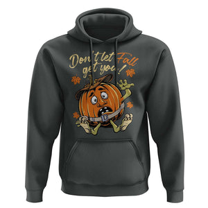 Funny Fall Physical Therapy Hoodie Don't Let Fall Get You Pumpkin Safety Belt Maple Leaf TS11 Dark Heather Print Your Wear