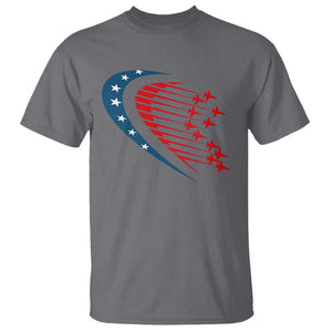 Patriotic T Shirt American Flag Fighter Jets Airplane 4th Of July TS11 Charcoal Print Your Wear