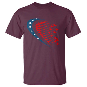 Patriotic T Shirt American Flag Fighter Jets Airplane 4th Of July TS11 Maroon Print Your Wear