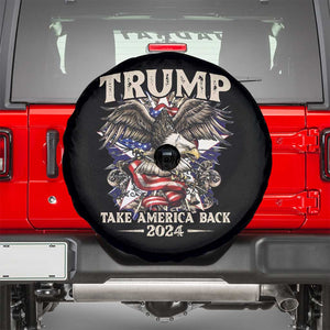 Trump Supporter Spare Tire Cover Trump Take America Back 2024 Eagle Vintage American Flag TS11 Black Print Your Wear