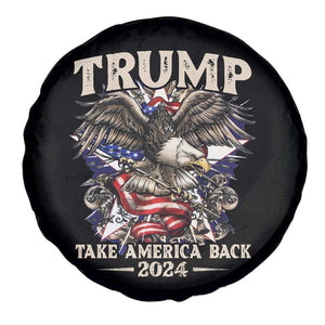 Trump Supporter Spare Tire Cover Trump Take America Back 2024 Eagle Vintage American Flag TS11 Print Your Wear