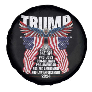 Trump Supporter Spare Tire Cover Pro God Pro Life Pro Jobs Pro Military Pro American 2024 Eagle American Flag TS11 Print Your Wear