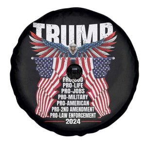 Trump Supporter Spare Tire Cover Pro God Pro Life Pro Jobs Pro Military Pro American 2024 Eagle American Flag TS11 Print Your Wear