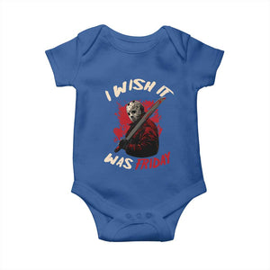 Funny Scary Halloween Slasher Baby Onesie I Wish It Was Friday TS11 Royal Blue Print Your Wear