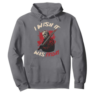Funny Scary Halloween Slasher Hoodie I Wish It Was Friday TS11 Charcoal Print Your Wear