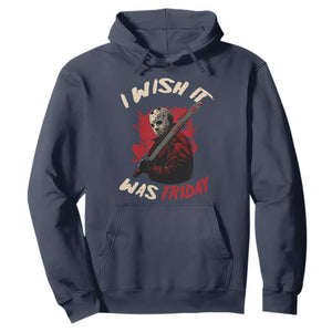 Funny Scary Halloween Slasher Hoodie I Wish It Was Friday TS11 Navy Print Your Wear
