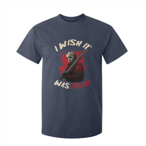 Funny Scary Halloween Slasher T Shirt For Kid I Wish It Was Friday TS11 Navy Print Your Wear