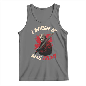 Funny Scary Halloween Slasher Tank Top I Wish It Was Friday TS11 Black Heather Print Your Wear