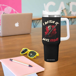 Funny Scary Halloween Slasher Tumbler With Handle I Wish It Was Friday TS11 Print Your Wear