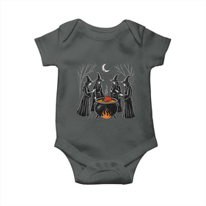 Funny Halloween Witch Spooky Season Orange Cauldron Baby Onesie TS11 Dark Heather Print Your Wear