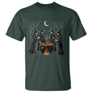 Funny Halloween Witch Spooky Season Orange Cauldron T Shirt TS11 Dark Forest Green Print Your Wear