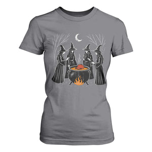 Funny Halloween Witch Spooky Season Orange Cauldron T Shirt For Women TS11 Charcoal Print Your Wear
