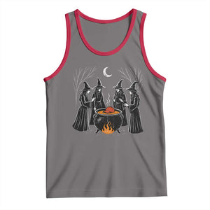Funny Halloween Witch Spooky Season Orange Cauldron Tank Top TS11 Deep Heather Red Print Your Wear