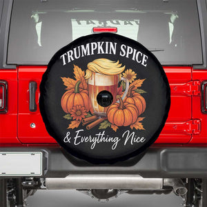 Funny Fall Season Trump Spare Tire Cover Trumpkin Spice And Everything Nice Pumpkin TS11 Black Print Your Wear