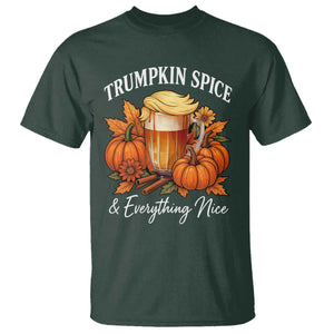 Funny Fall Season Trump T Shirt Trumpkin Spice And Everything Nice Pumpkin TS11 Dark Forest Green Print Your Wear