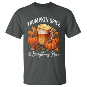 Funny Fall Season Trump T Shirt Trumpkin Spice And Everything Nice Pumpkin TS11 Dark Heather Print Your Wear