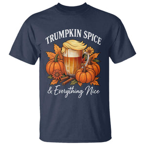 Funny Fall Season Trump T Shirt Trumpkin Spice And Everything Nice Pumpkin TS11 Navy Print Your Wear