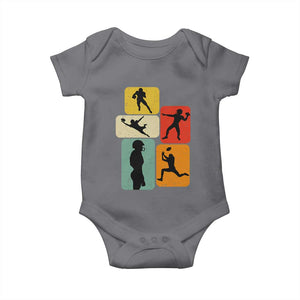 American Football Player Retro Vintage Sport Lover Baby Onesie TS11 Charcoal Print Your Wear