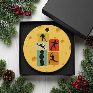 American Football Player Retro Vintage Sport Lover Ceramic Ornament TS11 1pc Yellow Cheese Print Your Wear