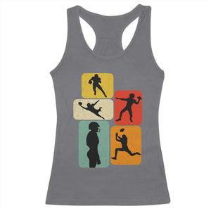 American Football Player Retro Vintage Sport Lover Racerback Tank Top TS11 Charcoal Print Your Wear