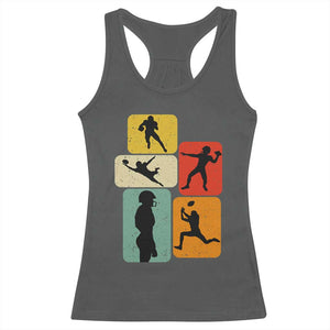 American Football Player Retro Vintage Sport Lover Racerback Tank Top TS11 Dark Heather Print Your Wear