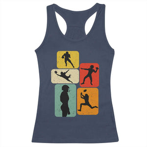 American Football Player Retro Vintage Sport Lover Racerback Tank Top TS11 Navy Print Your Wear