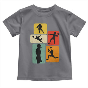 American Football Player Retro Vintage Sport Lover Toddler T Shirt TS11 Charcoal Print Your Wear