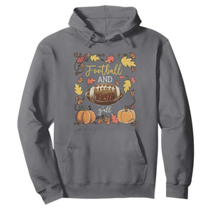 Football And Fall Yall Hoodie Fall Season American Football TS11 Charcoal Print Your Wear