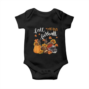 Fall Means Football Baby Onesie Fall Season American Football Thanksgiving TS11 Black Print Your Wear