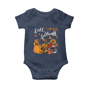 Fall Means Football Baby Onesie Fall Season American Football Thanksgiving TS11 Navy Print Your Wear