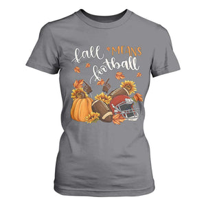 Fall Means Football T Shirt For Women Fall Season American Football Thanksgiving TS11 Charcoal Print Your Wear