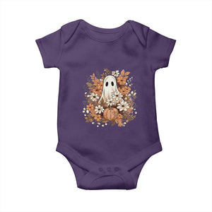 Halloween Ghost Baby Onesie Vintage Floral Pumpkin Glitter Print TS11 Purple Print Your Wear
