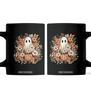 Halloween Ghost Coffee Mug Vintage Floral Pumpkin Glitter Print TS11 Black Print Your Wear