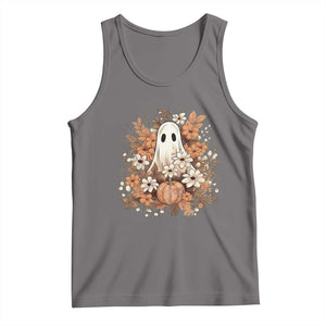Halloween Ghost Tank Top Vintage Floral Pumpkin Glitter Print TS11 Deep Heather Print Your Wear
