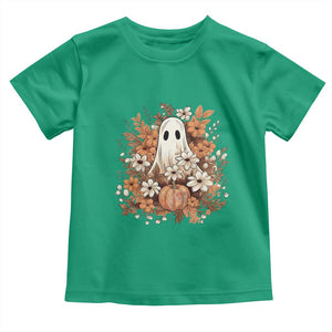 Halloween Ghost Toddler T Shirt Vintage Floral Pumpkin Glitter Print TS11 Irish Green Print Your Wear