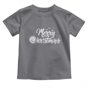Christmas In Hawaii Toddler T Shirt Merry Christmas Hawaiian Symbols TS11 Charcoal Print Your Wear