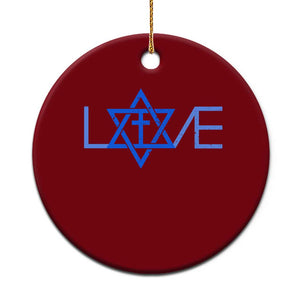 Love Jewish Messianic Cross Star Of David Ceramic Ornament TS11 1pc Red Print Your Wear