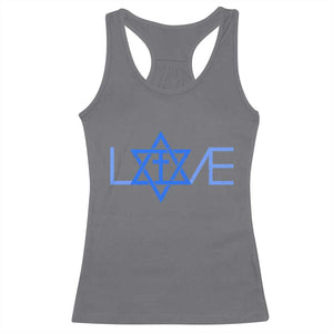 Love Jewish Messianic Cross Star Of David Racerback Tank Top TS11 Charcoal Print Your Wear