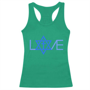 Love Jewish Messianic Cross Star Of David Racerback Tank Top TS11 Irish Green Print Your Wear