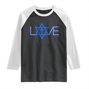 Love Jewish Messianic Cross Star Of David Raglan Shirt TS11 Black White Print Your Wear