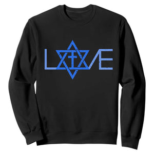 Love Jewish Messianic Cross Star Of David Sweatshirt TS11 Black Print Your Wear