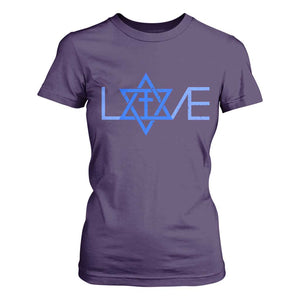Love Jewish Messianic Cross Star Of David T Shirt For Women TS11 Purple Print Your Wear