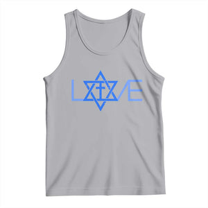 Love Jewish Messianic Cross Star Of David Tank Top TS11 Athletic Heather Print Your Wear