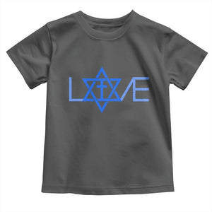 Love Jewish Messianic Cross Star Of David Toddler T Shirt TS11 Dark Heather Print Your Wear