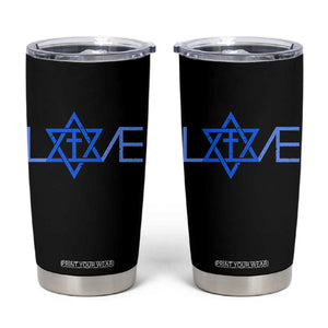 Love Jewish Messianic Cross Star Of David Tumbler Cup TS11 Black Print Your Wear