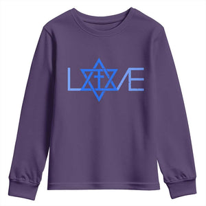 Love Jewish Messianic Cross Star Of David Youth Sweatshirt TS11 Purple Print Your Wear