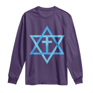 Messianic Cross Star of David Yeshua Jesus Long Sleeve Shirt TS11 Purple Print Your Wear