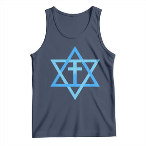 Messianic Cross Star of David Yeshua Jesus Tank Top TS11 Navy Print Your Wear