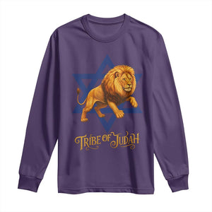 Tribe Of Judah Long Sleeve Shirt Bible History Hebrew Christ Israelite Lion TS11 Purple Print Your Wear