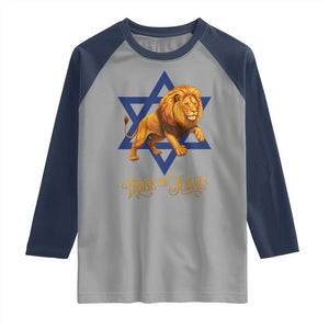 Tribe Of Judah Raglan Shirt Bible History Hebrew Christ Israelite Lion TS11 Sport Gray Navy Print Your Wear